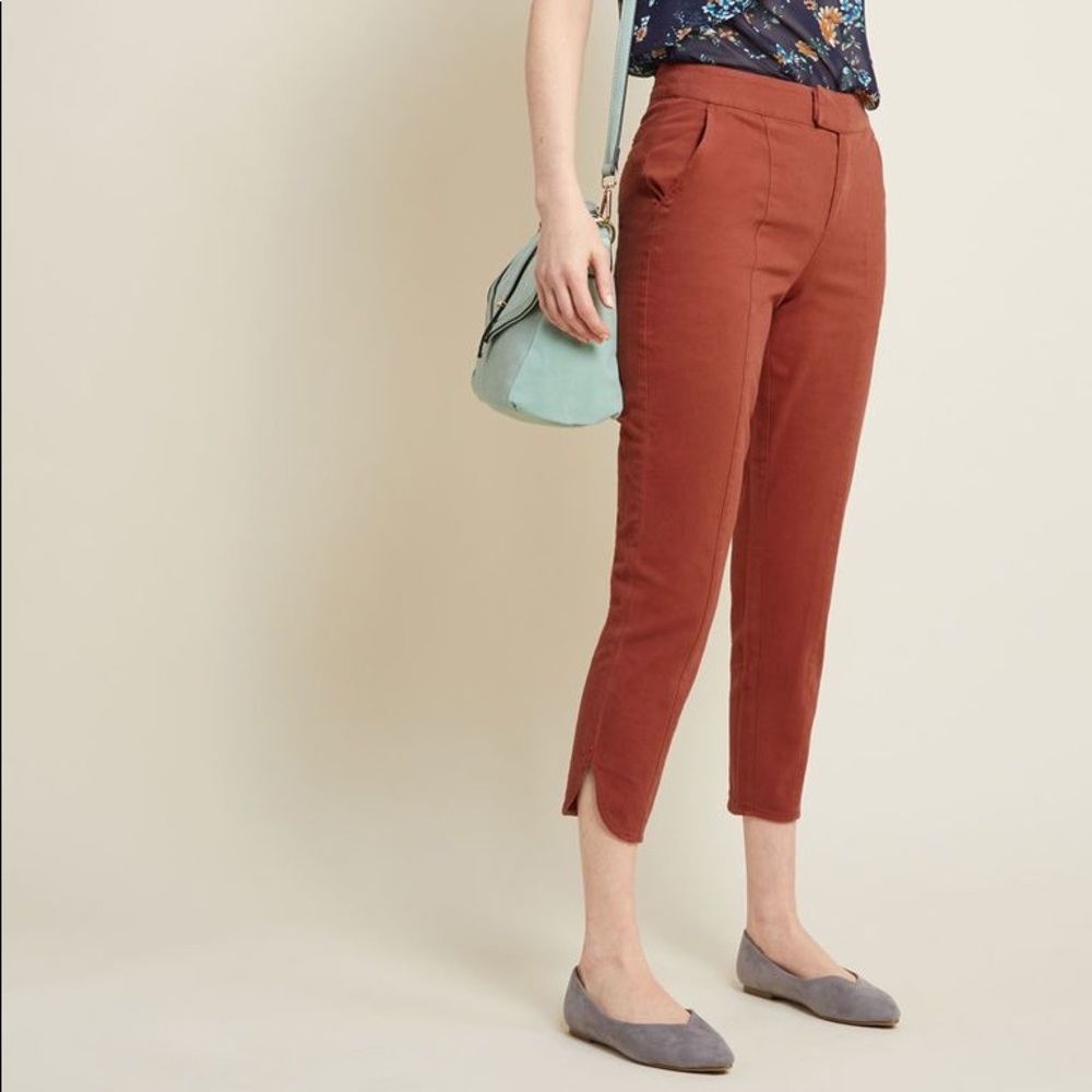 Modcloth Delighted Foresight pants in rust